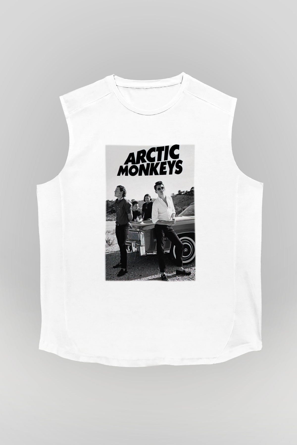 Arctic Monkeys Beyaz Unisex Kolsuz Tişört