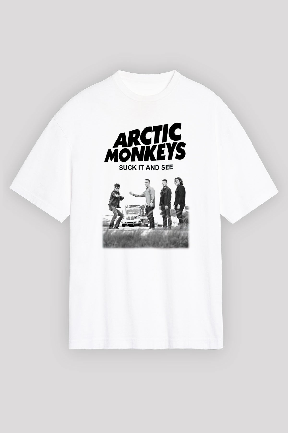Arctic Monkeys Beyaz Unisex Oversize Tişört T-Shirt