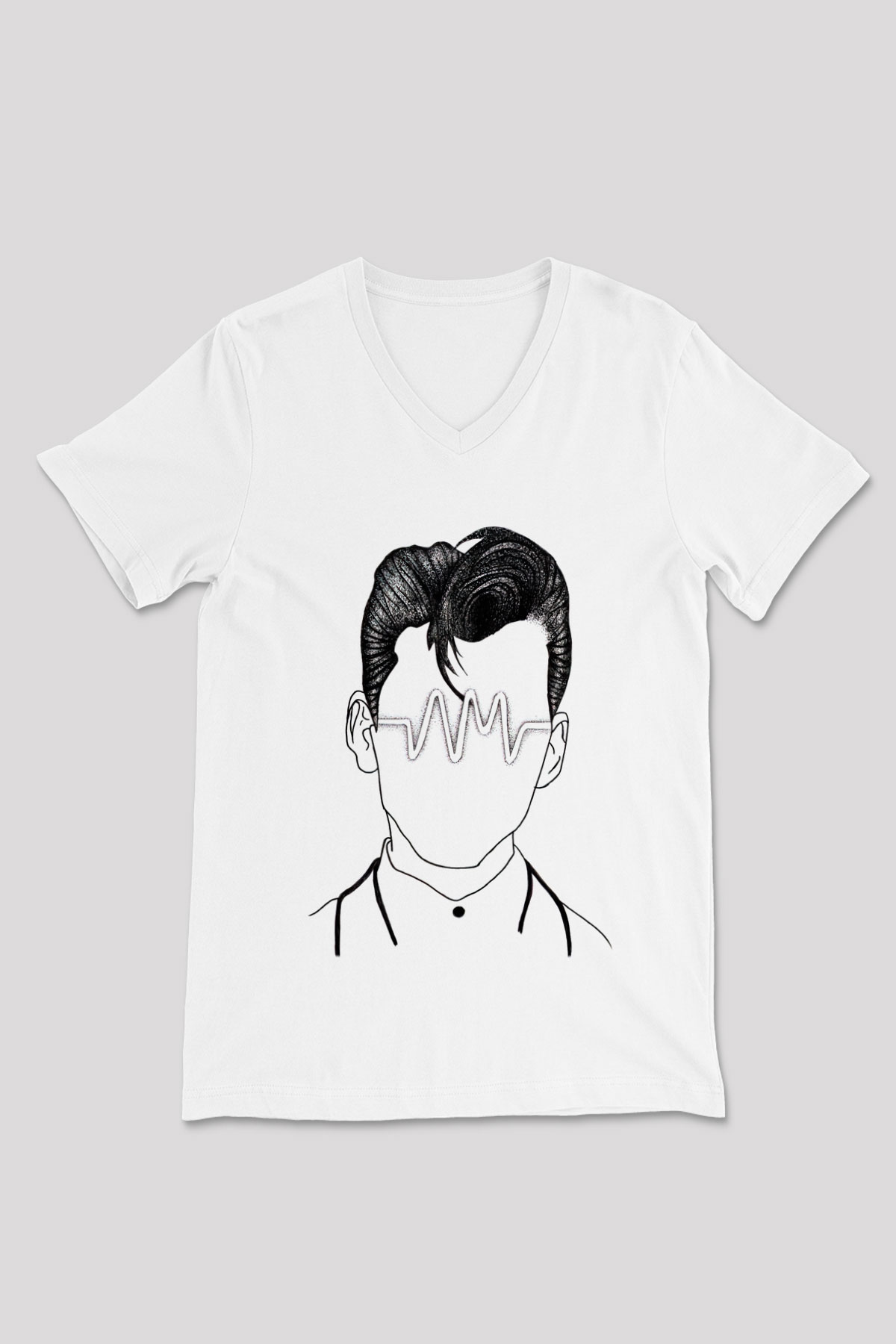Arctic Monkeys Beyaz Unisex V Yaka Tişört