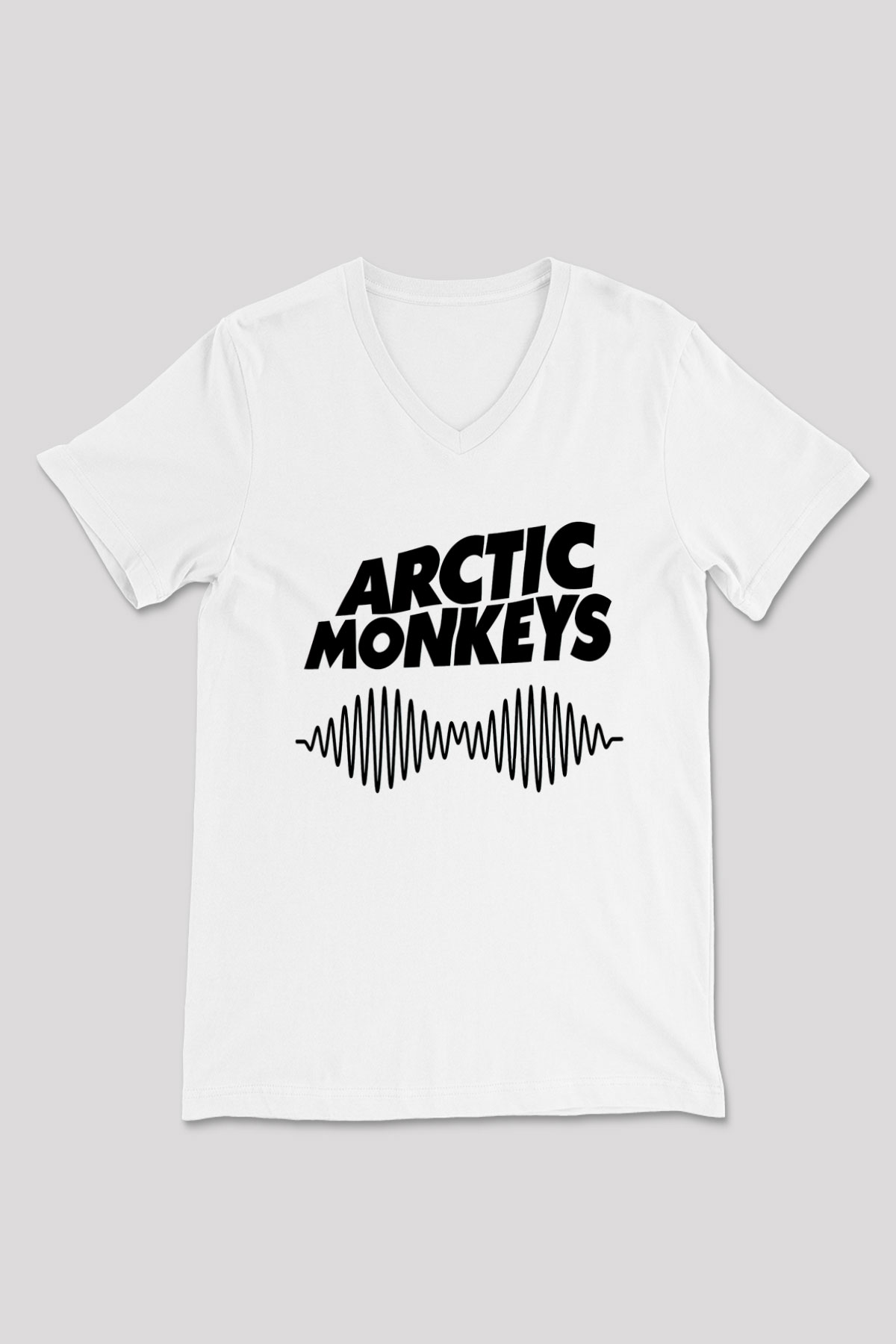 Arctic Monkeys Beyaz Unisex V Yaka Tişört