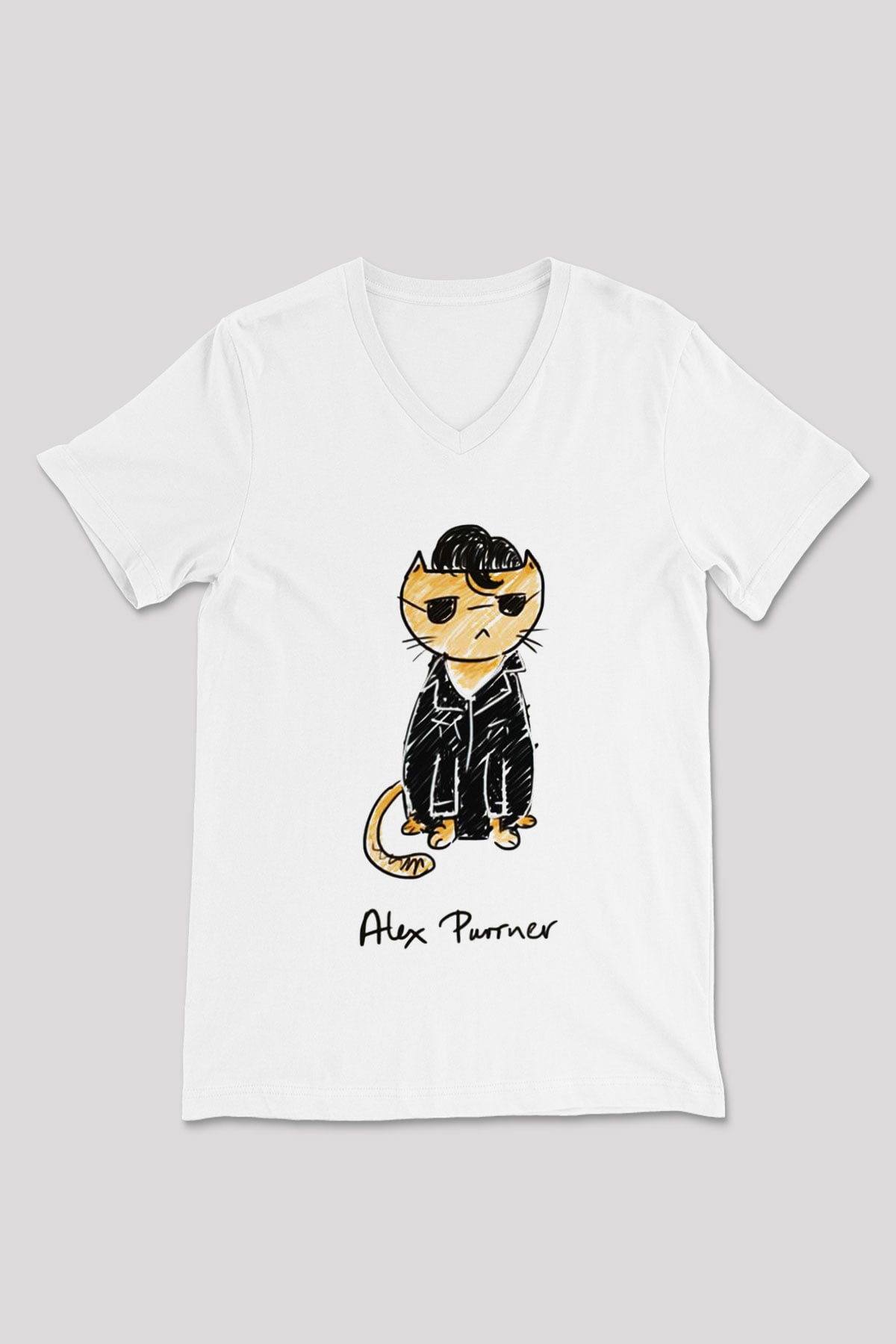 Arctic Monkeys Beyaz Unisex V Yaka Tişört