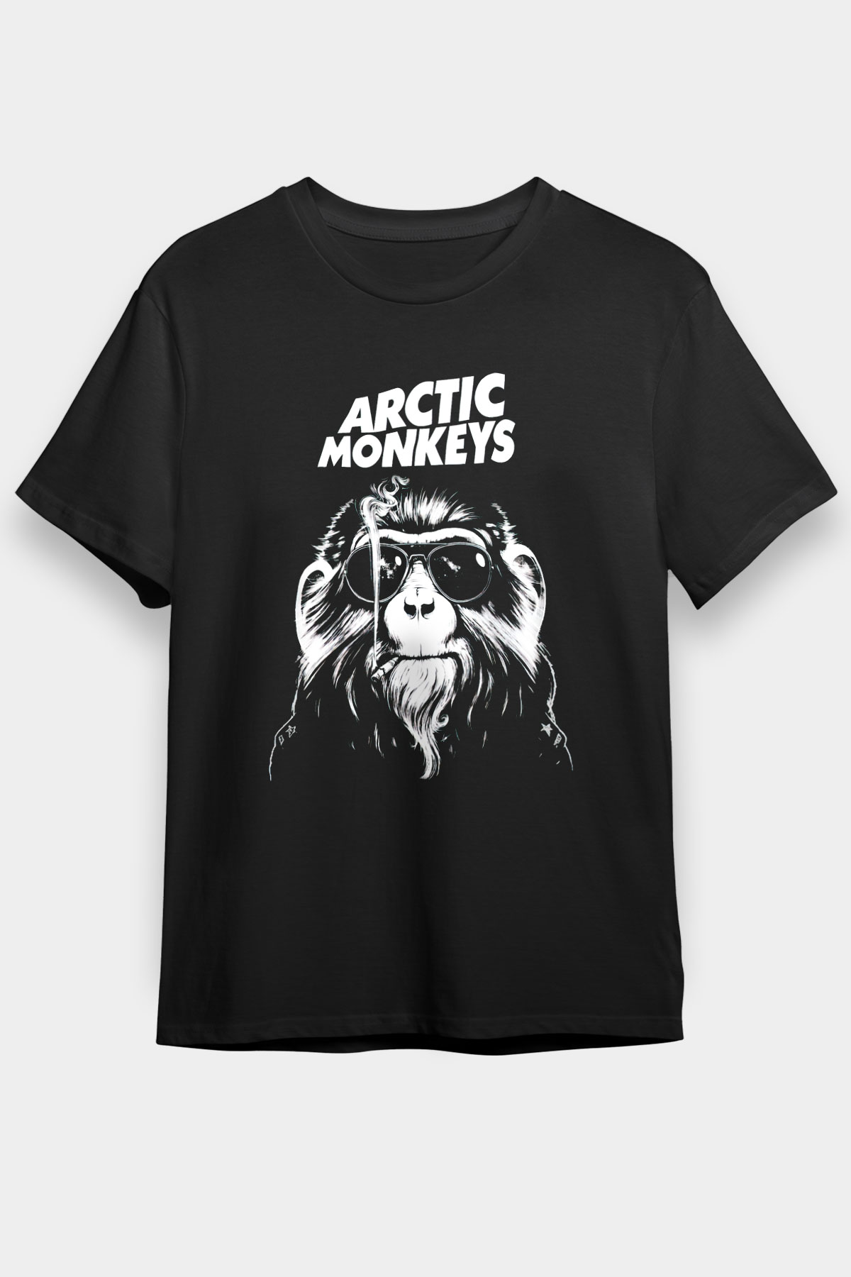 Arctic Monkeys Gözlüklü Maymun Siyah Unisex Tişört T-Shirt - TişörtFabrikası