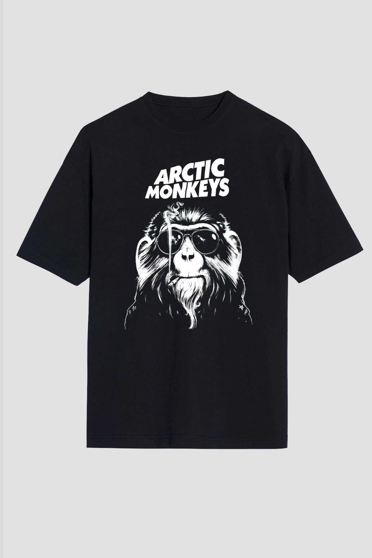 Arctic Monkeys Gözlüklü Maymun Siyah Unisex Tişört T-Shirt - TişörtFabrikası