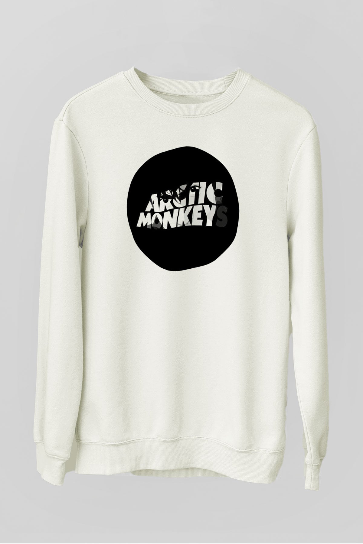 Arctic Monkeys Logo Beyaz Unisex Sweatshirt