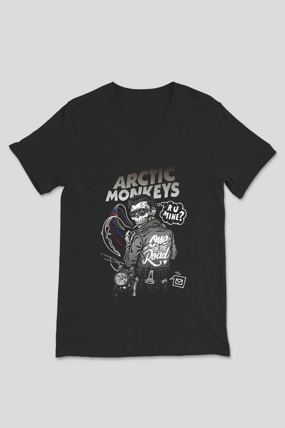 Arctic Monkeys One For The Road Siyah Unisex V Yaka Tişört
