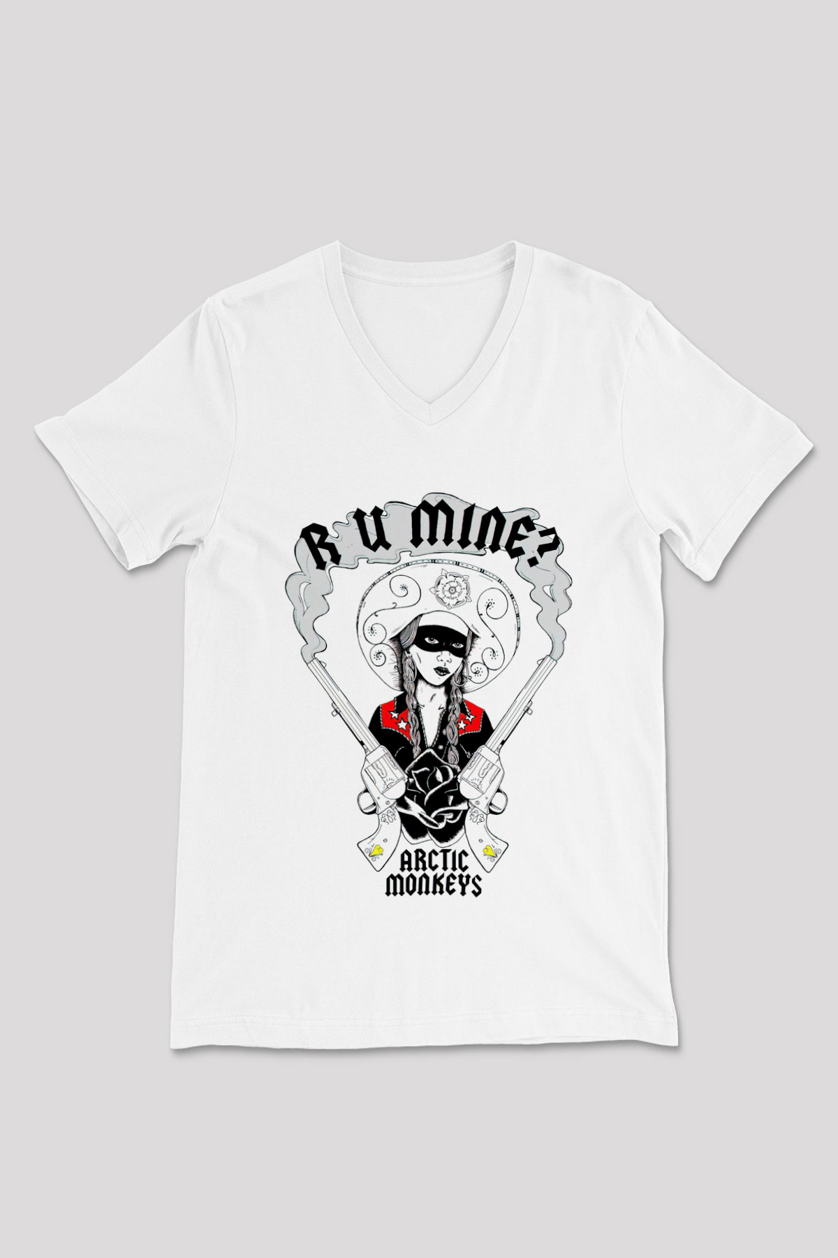 Arctic Monkeys R U Mine Beyaz Unisex V Yaka Tişört