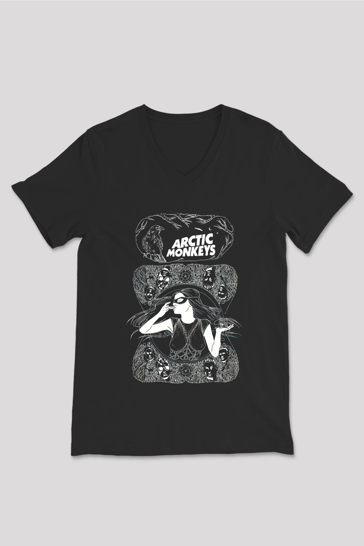 Arctic Monkeys Siyah Unisex V Yaka Tişört
