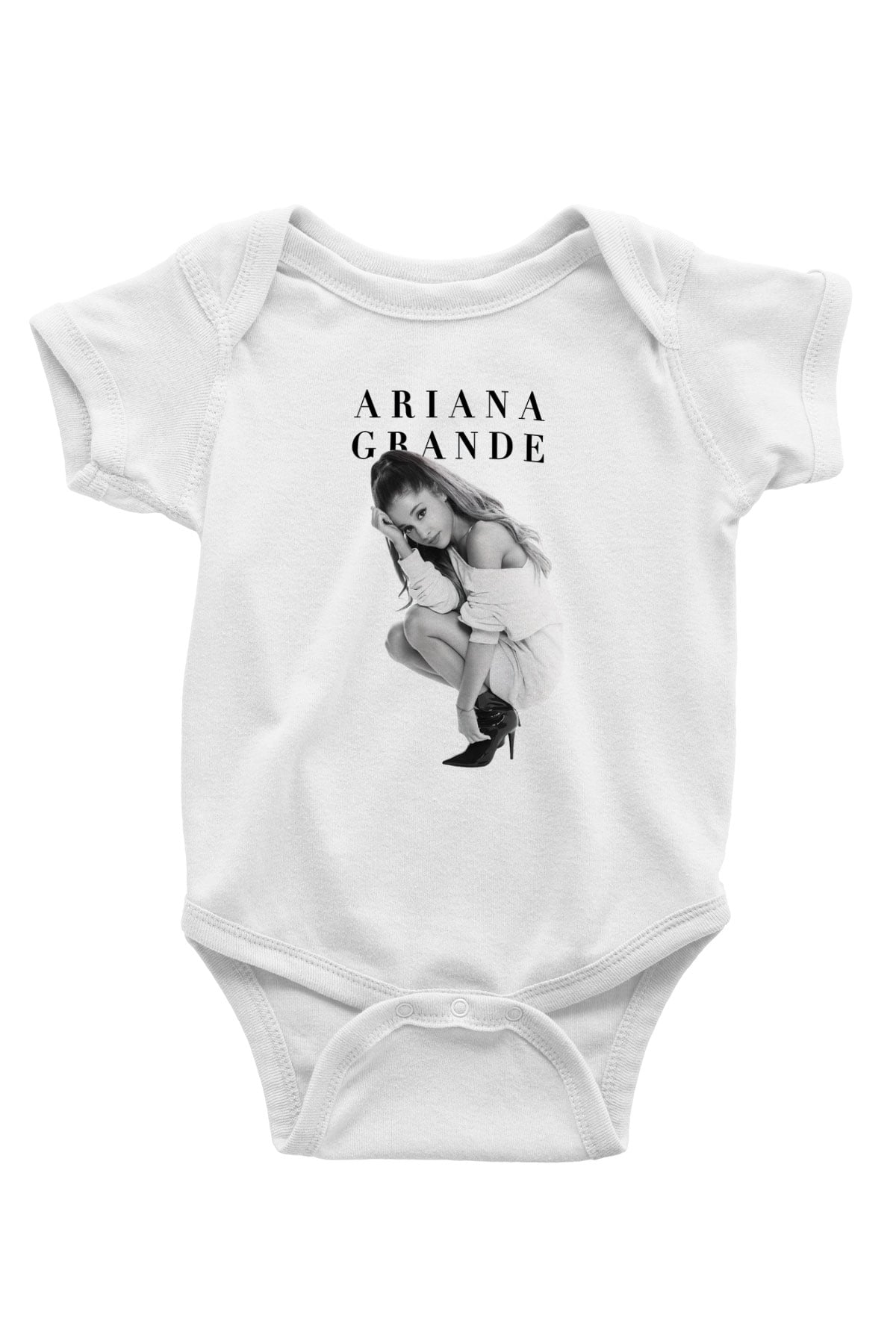 Ariana Grande Baskılı Beyaz Unisex Bebek Body - Zıbın