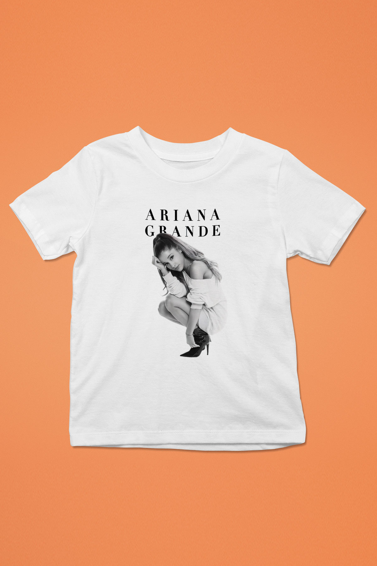 Ariana Grande Baskılı Beyaz Unisex Çocuk Tişört