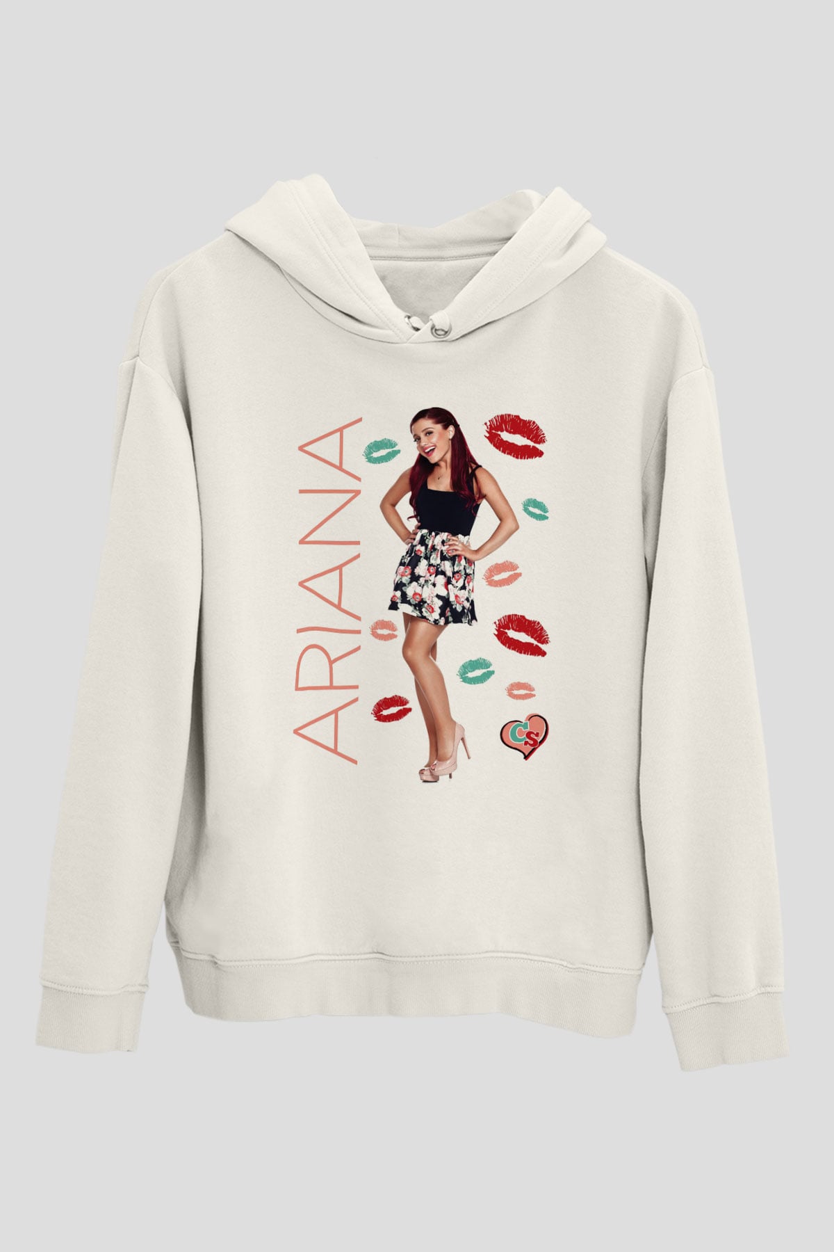 Ariana Grande Beyaz Unisex Kapşonlu Sweatshirt