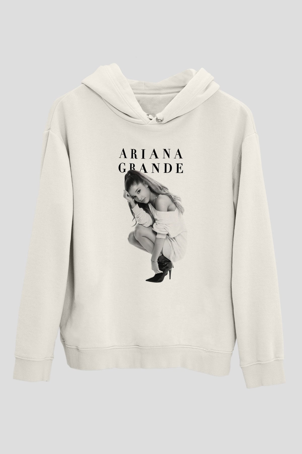 Ariana Grande Beyaz Unisex Kapşonlu Sweatshirt