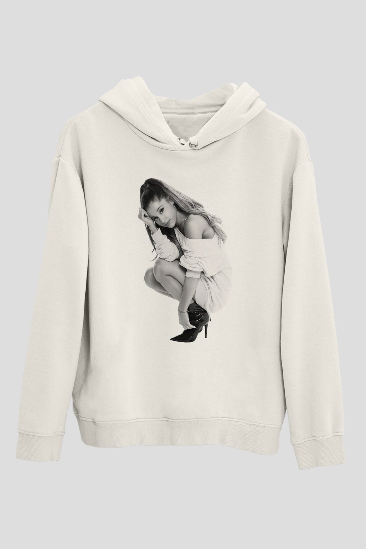 Ariana Grande Beyaz Unisex Kapşonlu Sweatshirt