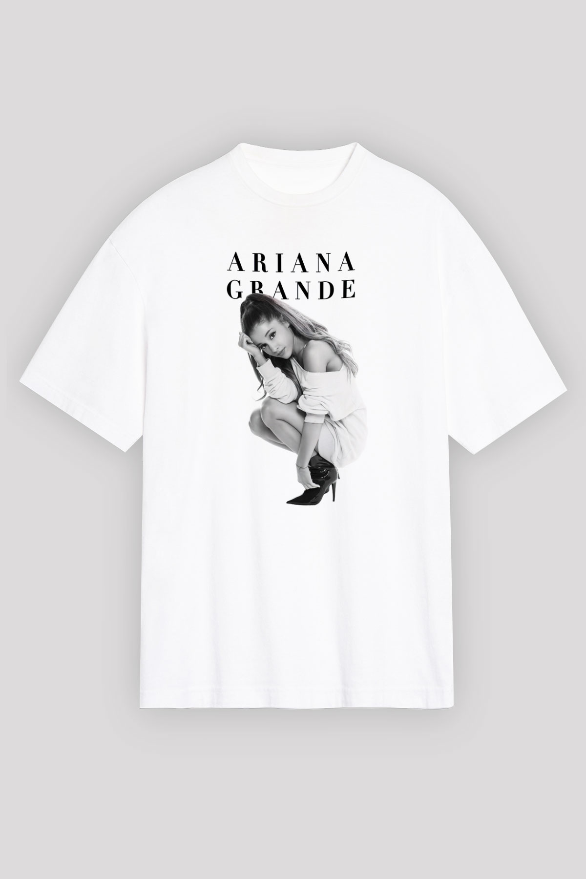 Ariana Grande Beyaz Unisex Oversize Tişört T-Shirt
