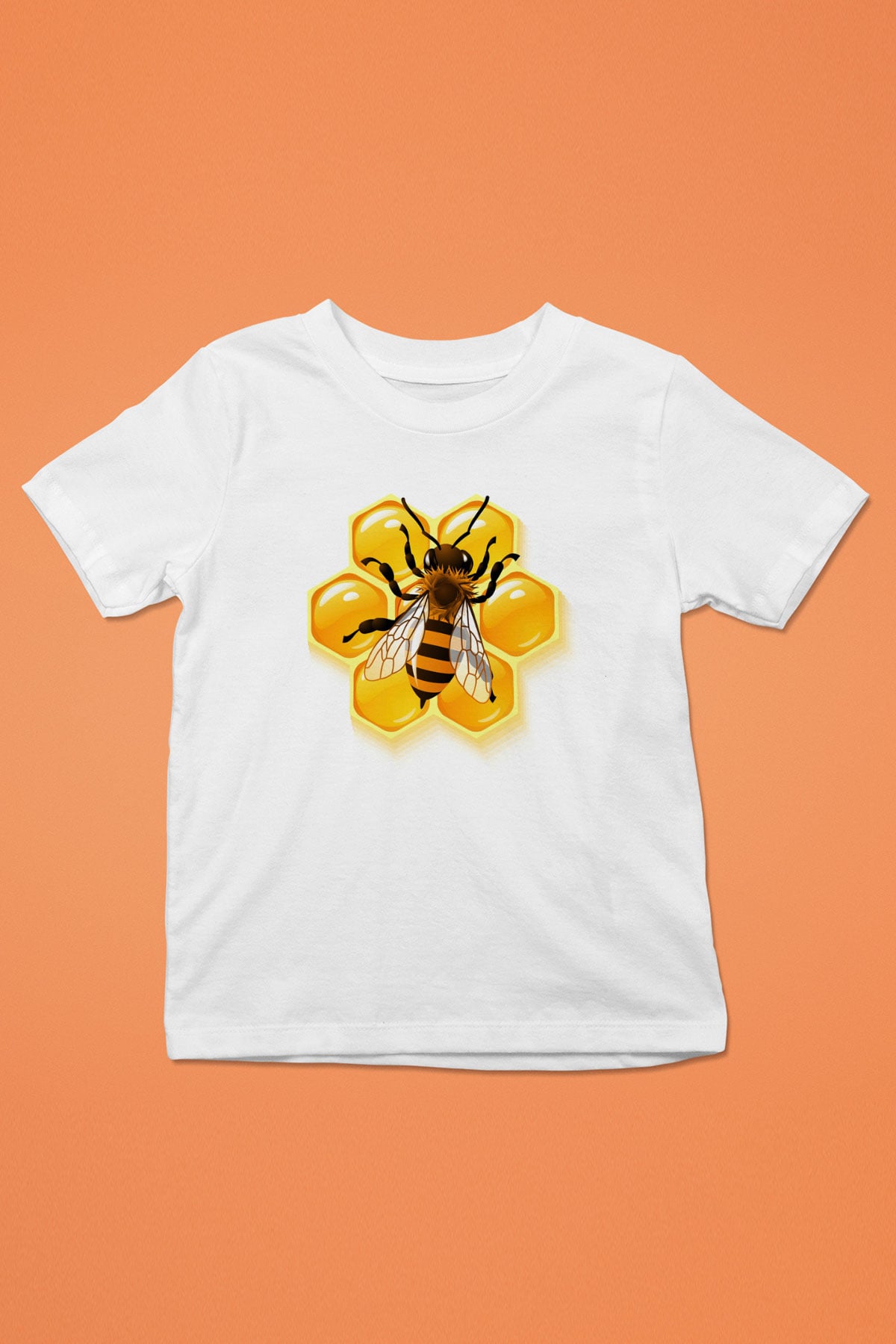 Arıcı Baskılı Beyaz Unisex Çocuk Tişört