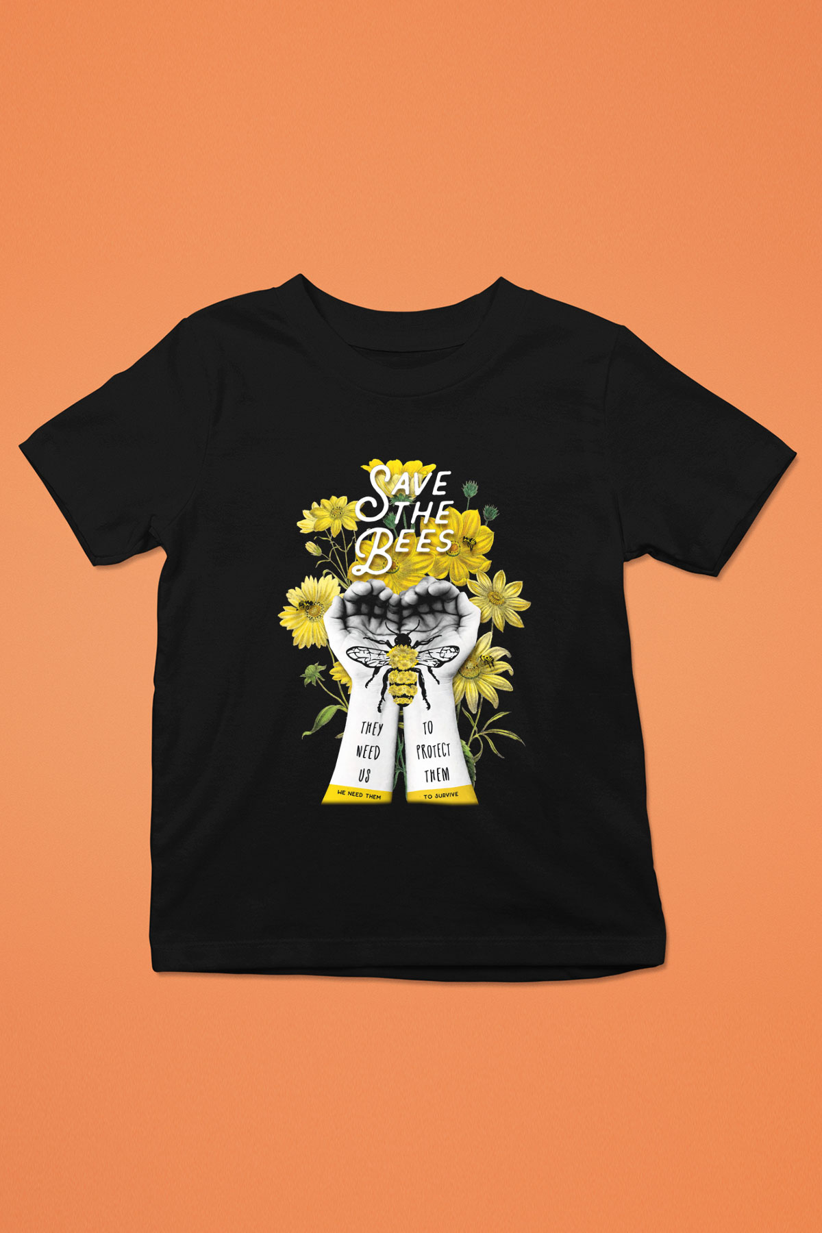 Arıcı Baskılı Siyah Unisex Çocuk Tişört