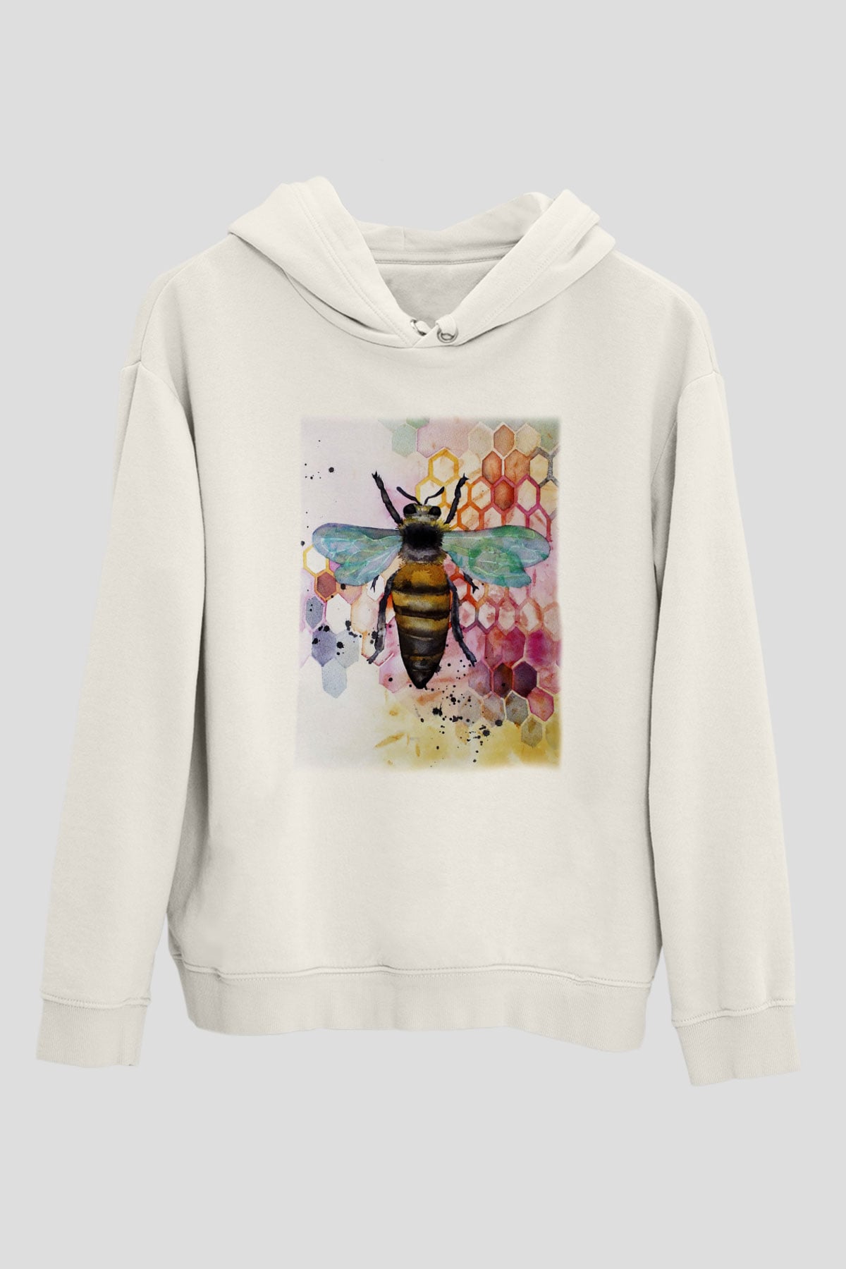 Arıcı Beyaz Unisex Hoodie