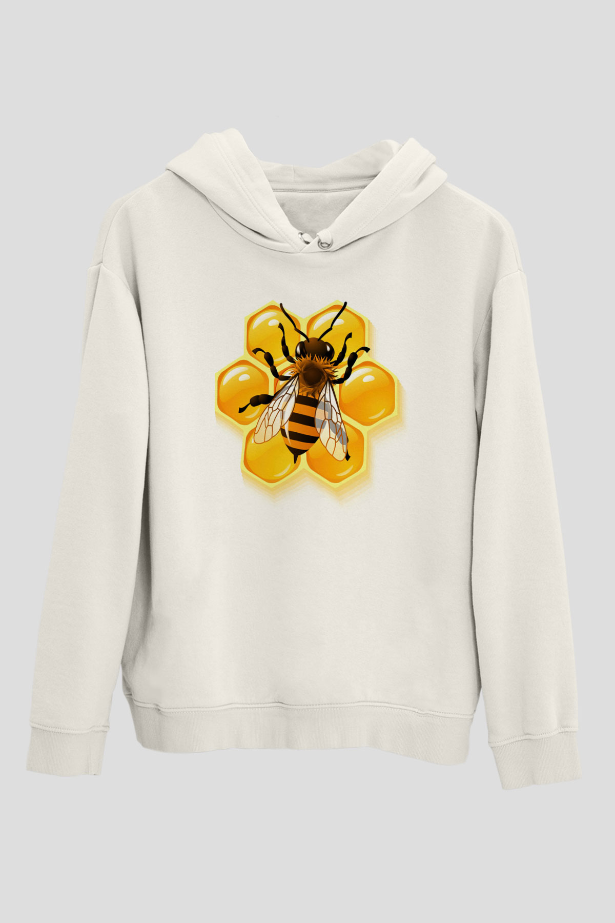 Arıcı Beyaz Unisex Hoodie