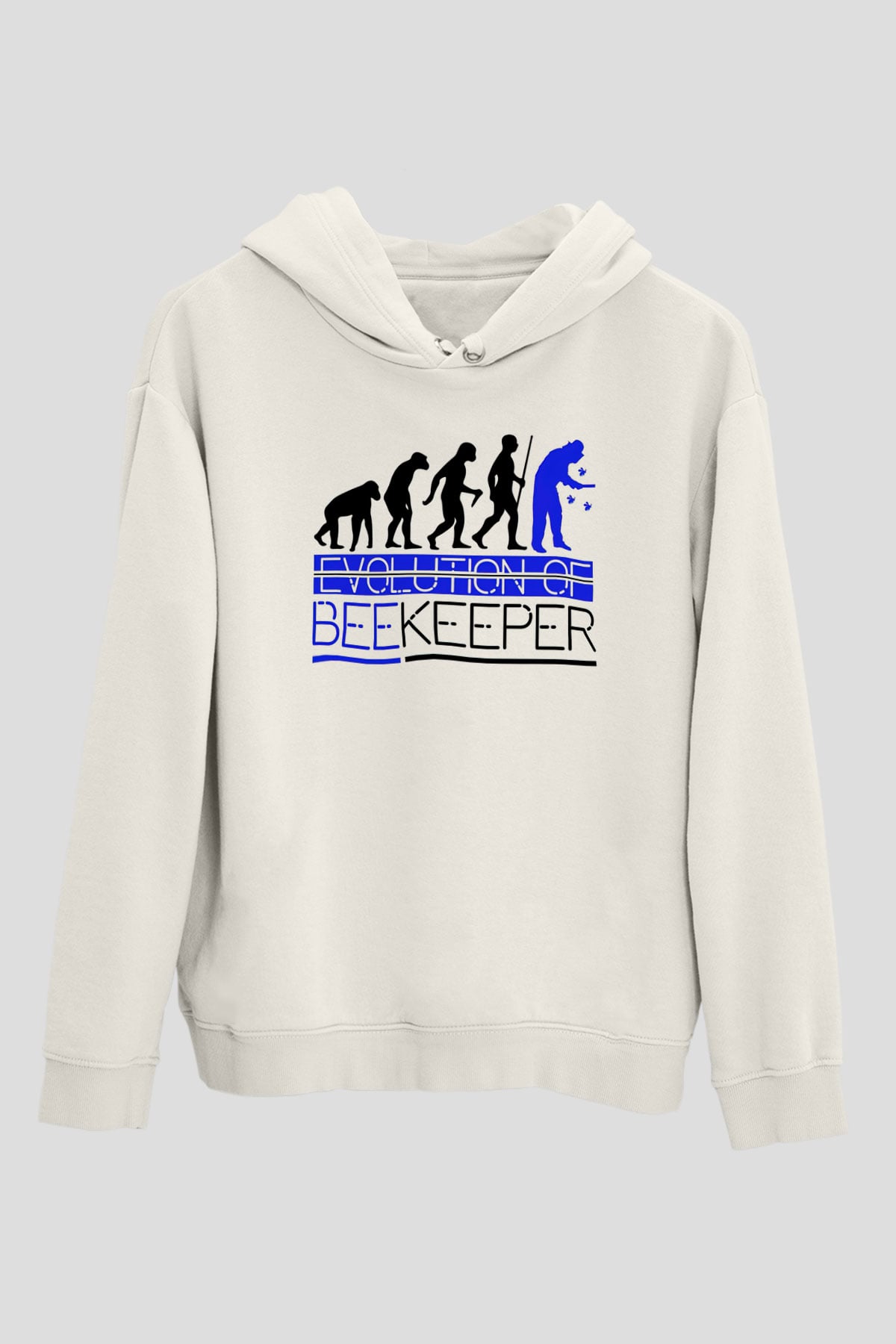 Arıcı Beyaz Unisex Kapüşonlu Sweatshirt