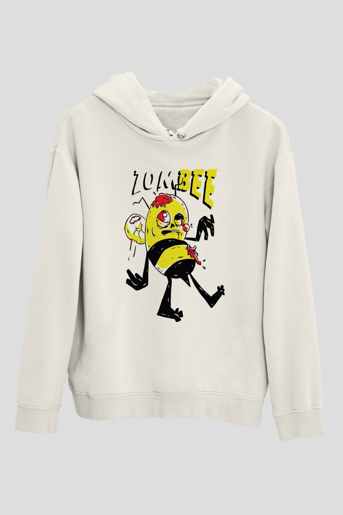 Arıcı Beyaz Unisex Kapüşonlu Sweatshirt