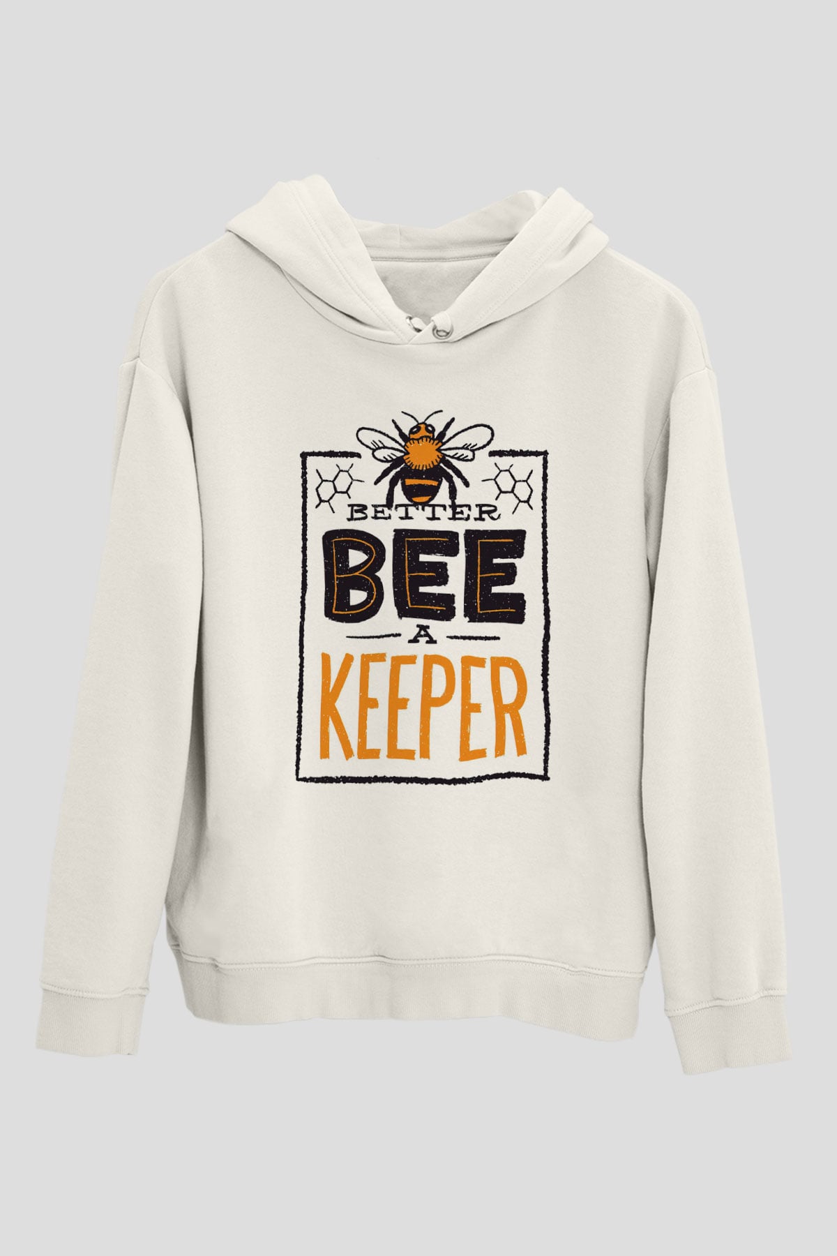 Arıcı Beyaz Unisex Kapüşonlu Sweatshirt