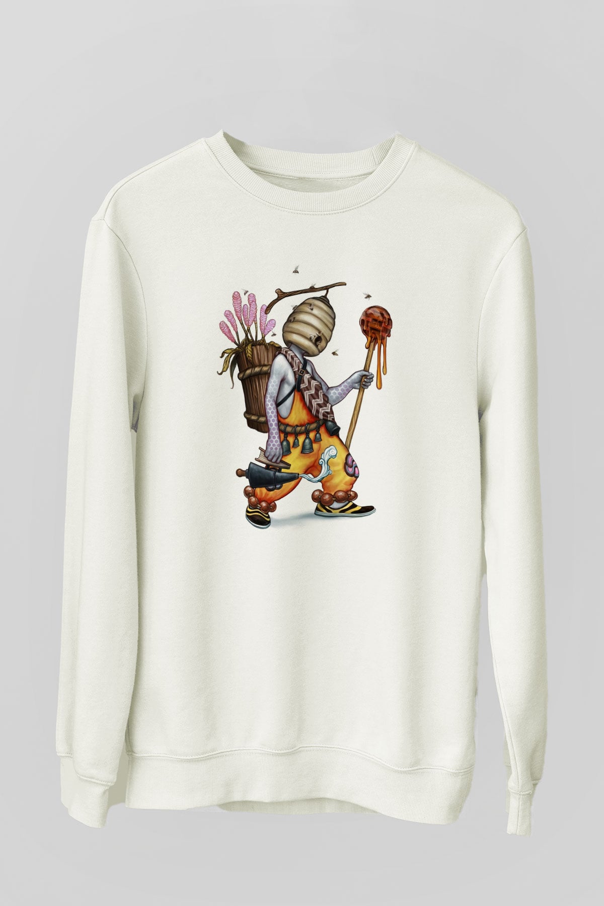 Arıcı Beyaz Unisex Sweatshirt