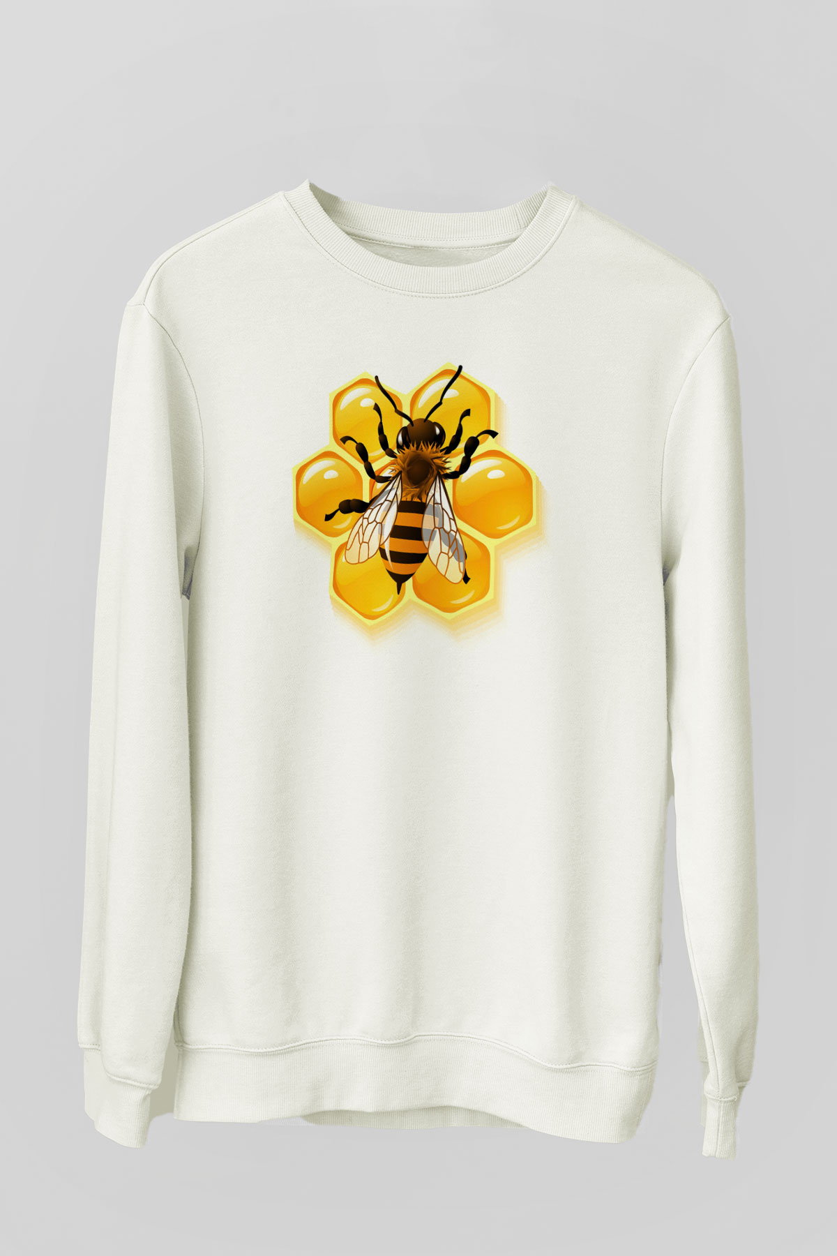 Arıcı Beyaz Unisex Sweatshirt
