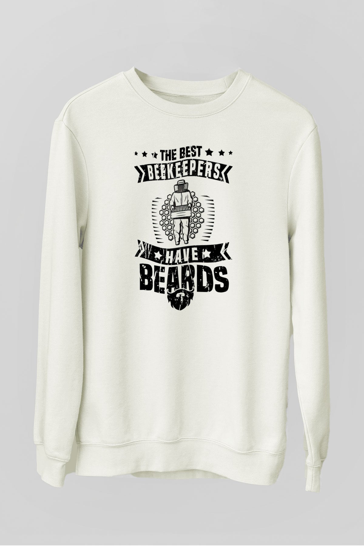 Arıcı Beyaz Unisex Sweatshirt