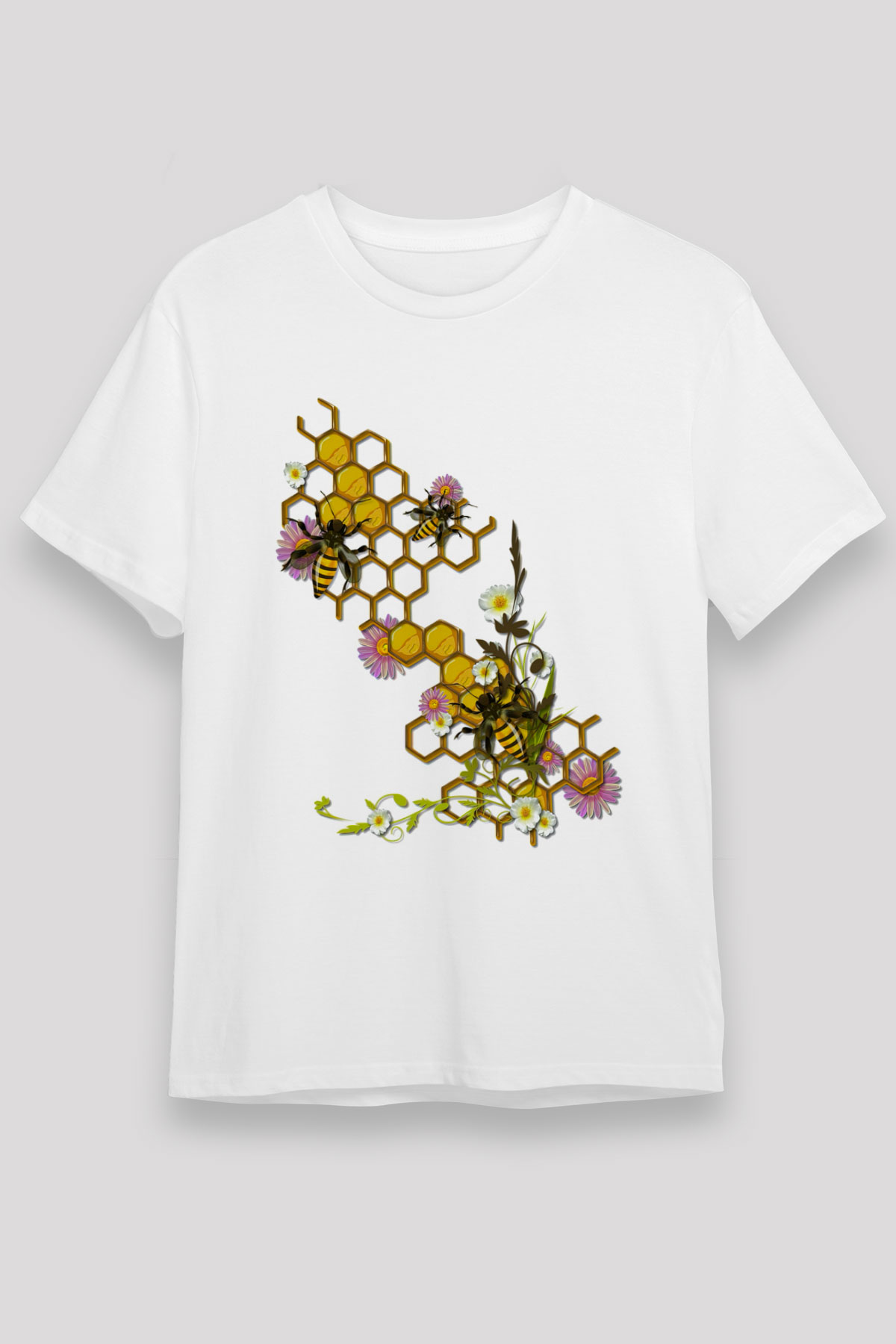 Arıcı Beyaz Unisex Tişört T-Shirt - TişörtFabrikası
