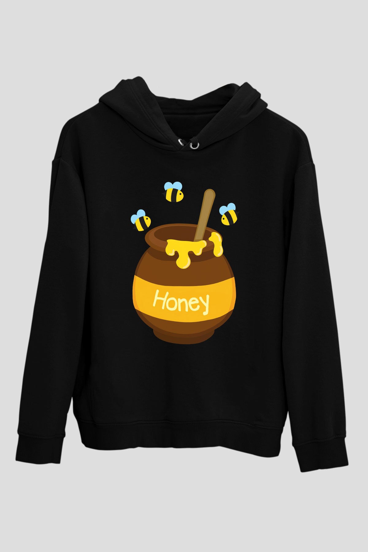 Arıcı Siyah Unisex Kapşonlu Sweatshirt