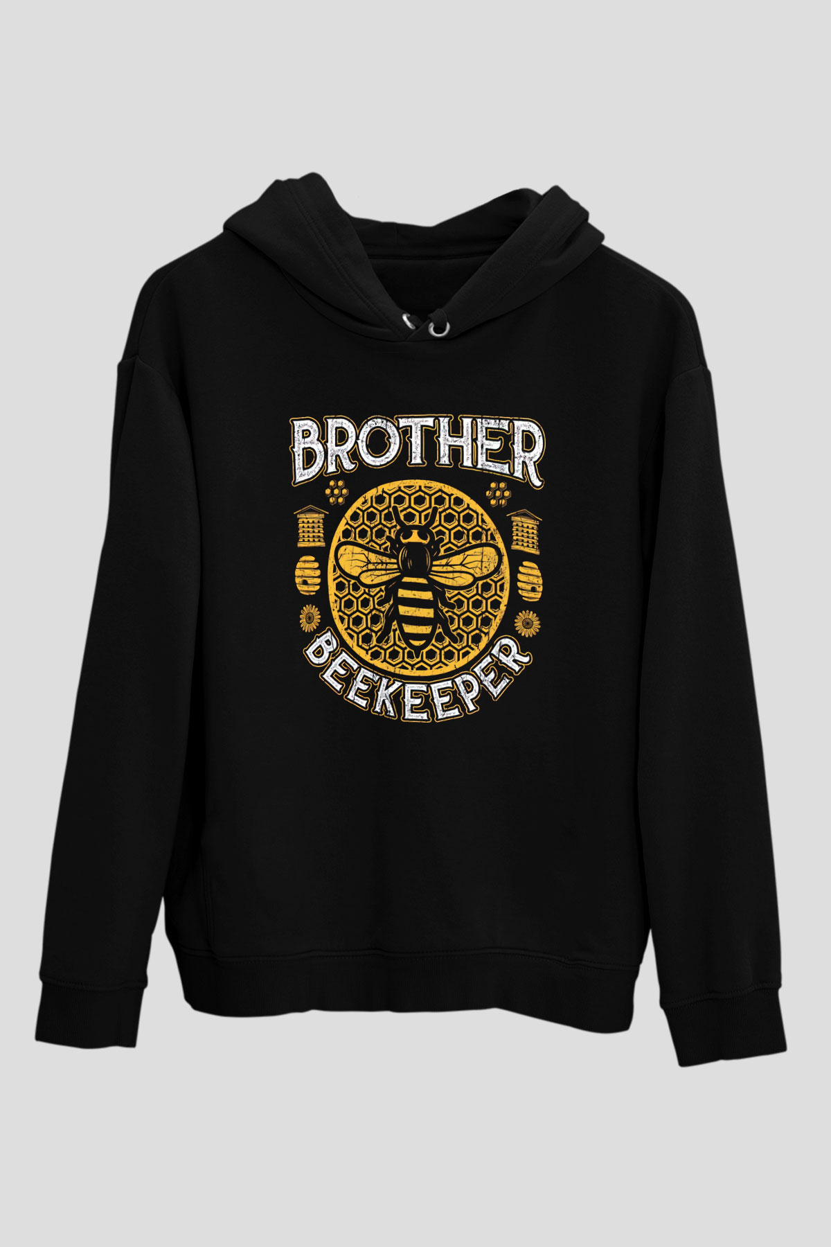 Arıcı Siyah Unisex Kapüşonlu Sweatshirt
