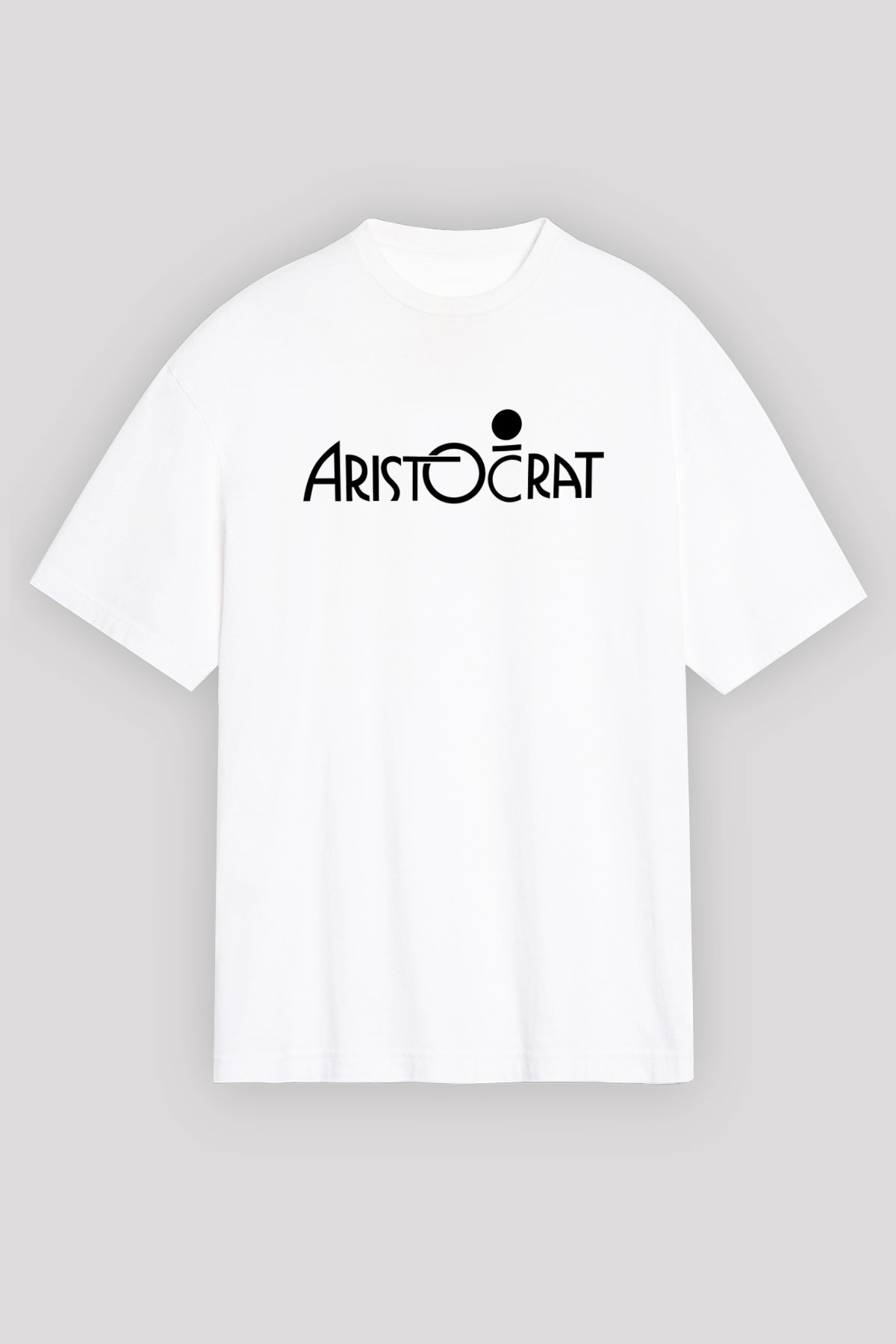 Aristocrats Baskılı Beyaz Unisex Oversize Tişört - Tshirt