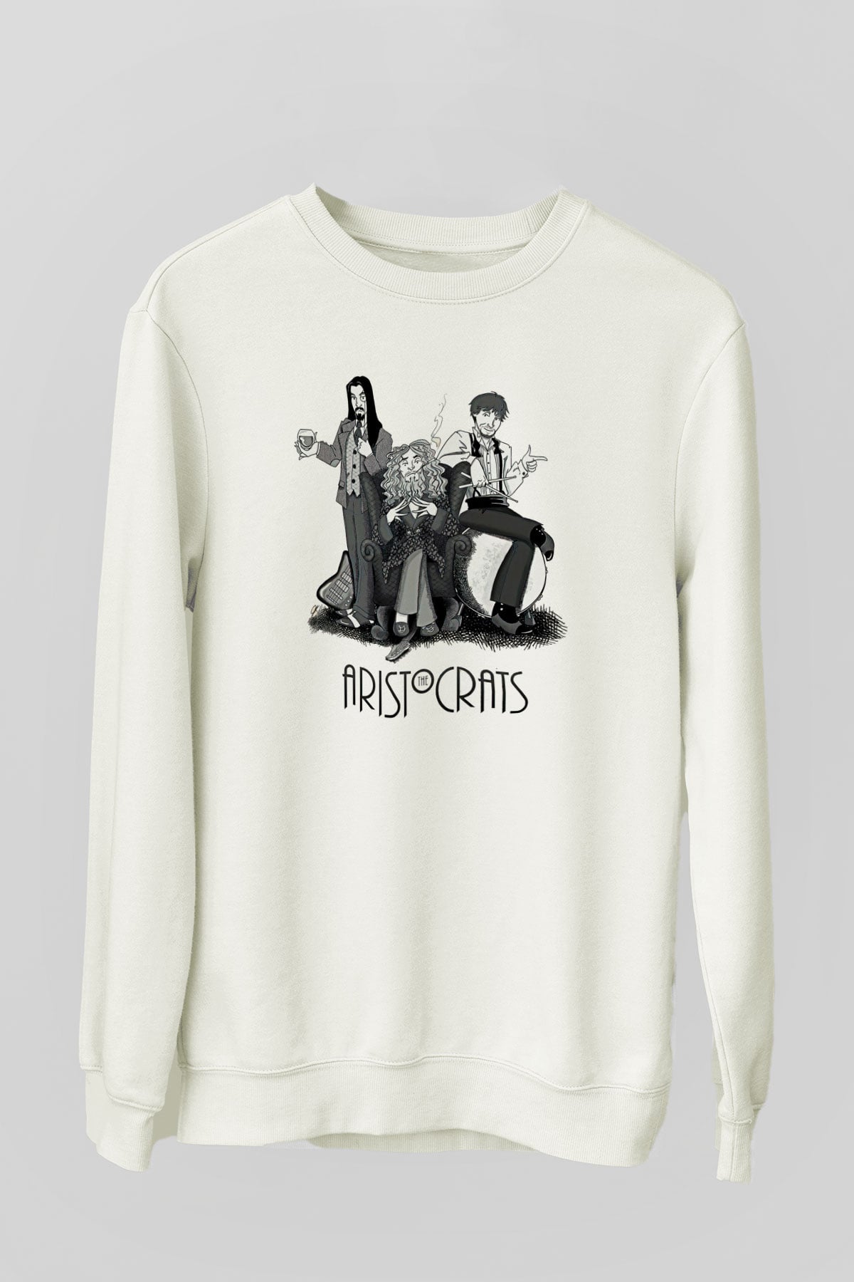 Aristocrats Baskılı Beyaz Unisex Sweatshirt