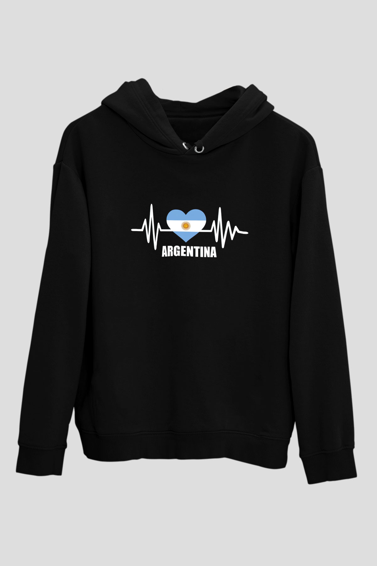 Arjantin Siyah Unisex Hoodie