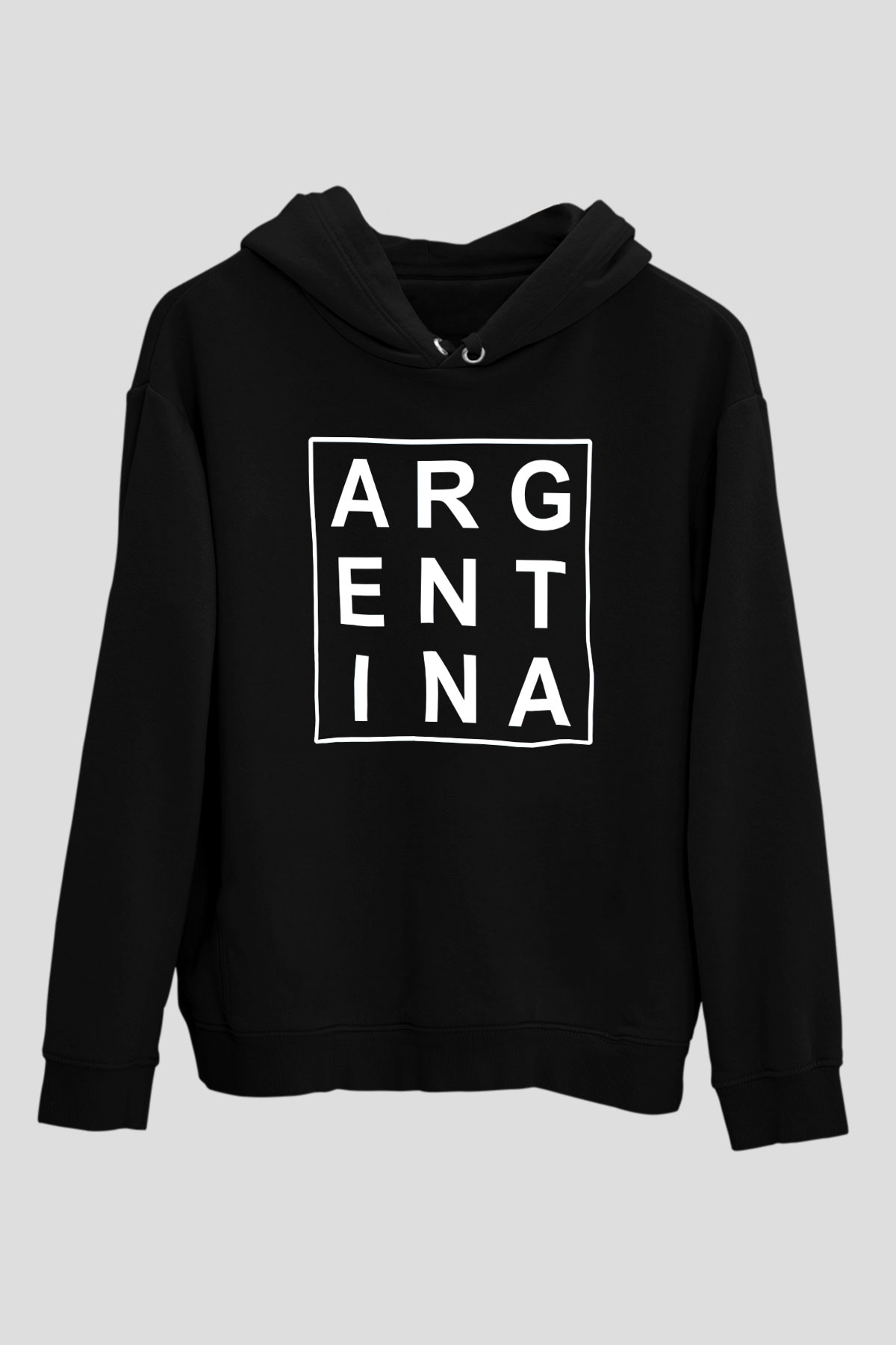 Arjantin Siyah Unisex Hoodie
