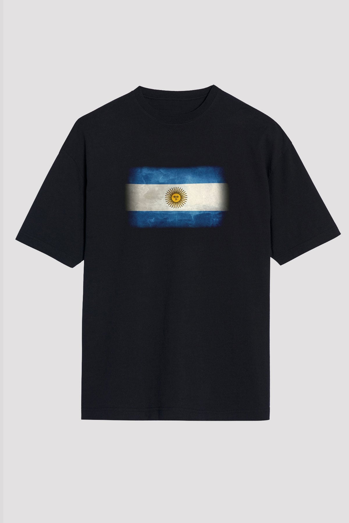 Arjantin Siyah Unisex Oversize Tişört T-Shirt