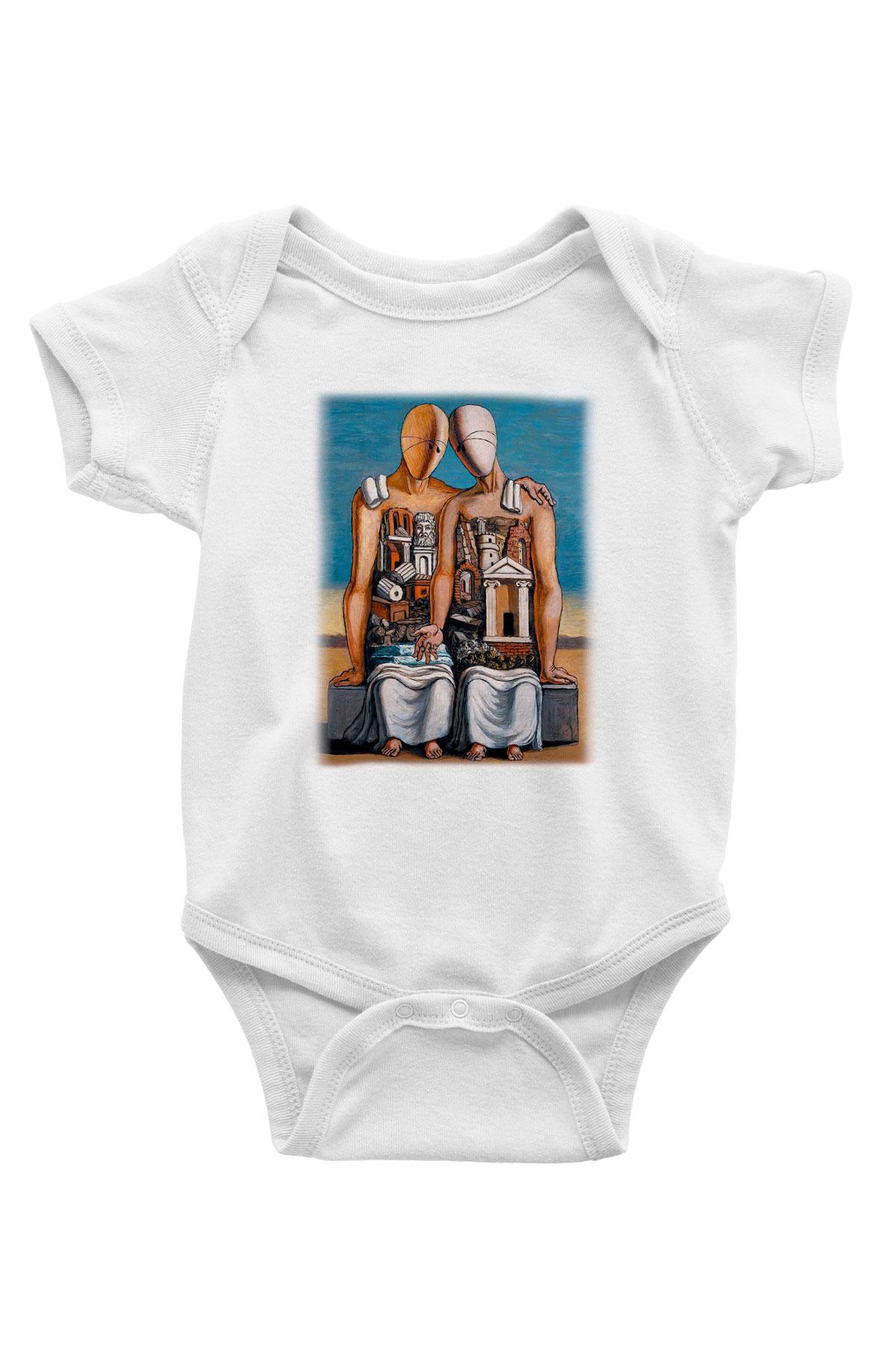 Arkeolog Baskılı Beyaz Unisex Bebek Body - Zıbın