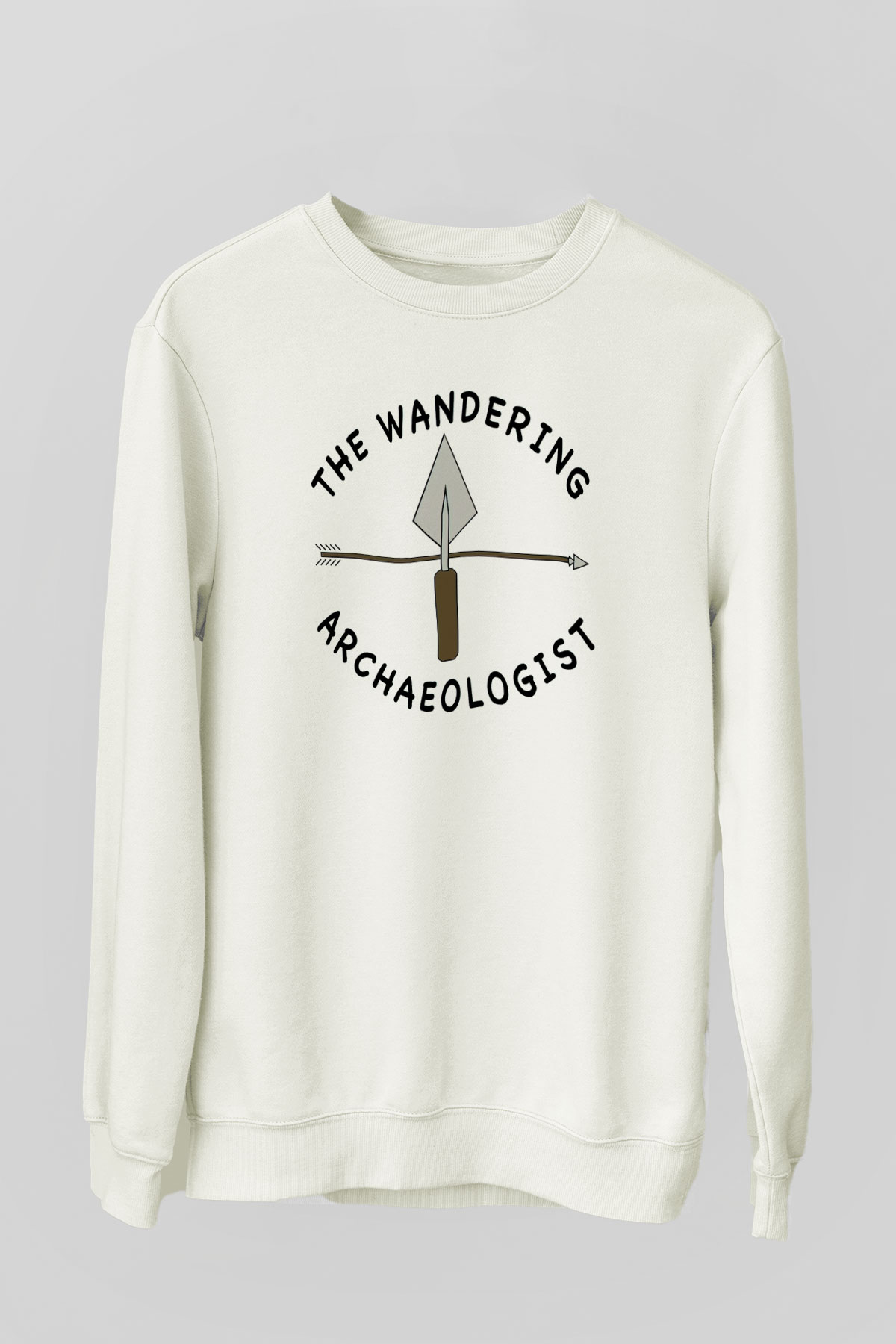 Arkeolog Beyaz Unisex Sweatshirt