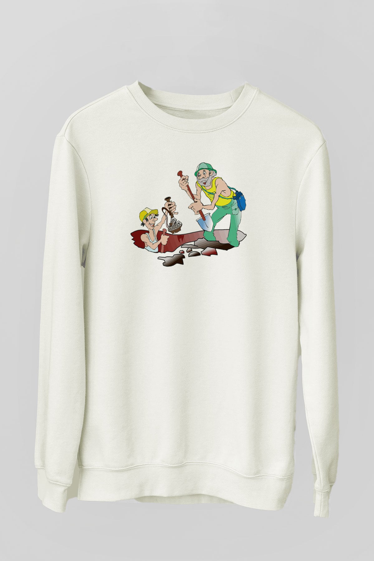 Arkeolog Beyaz Unisex Sweatshirt