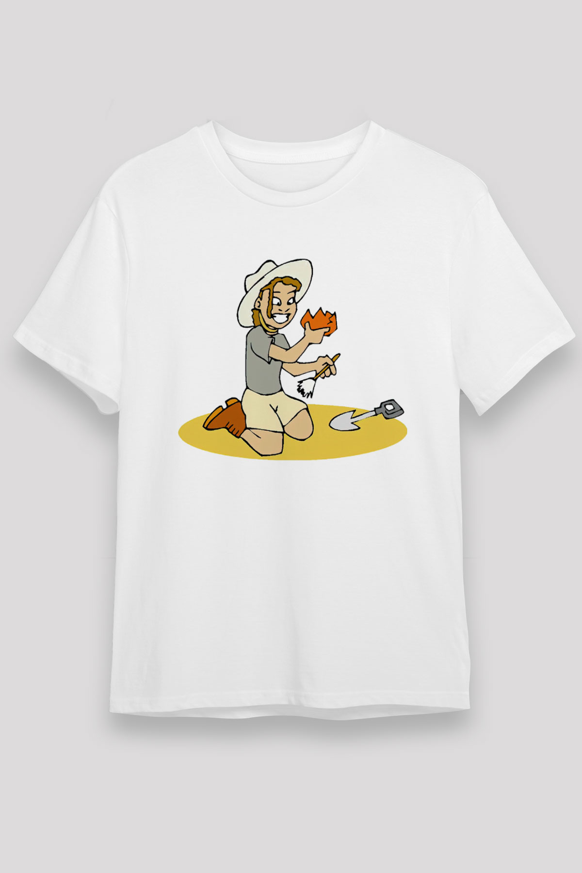Arkeolog Beyaz Unisex Tişört T-Shirt - TişörtFabrikası