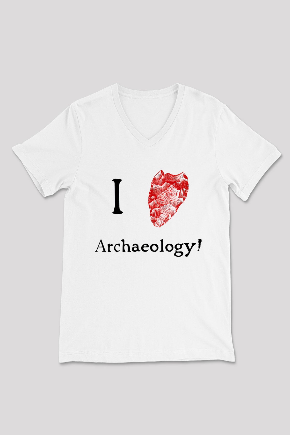 Arkeolog Beyaz Unisex V Yaka Tişört T-Shirt