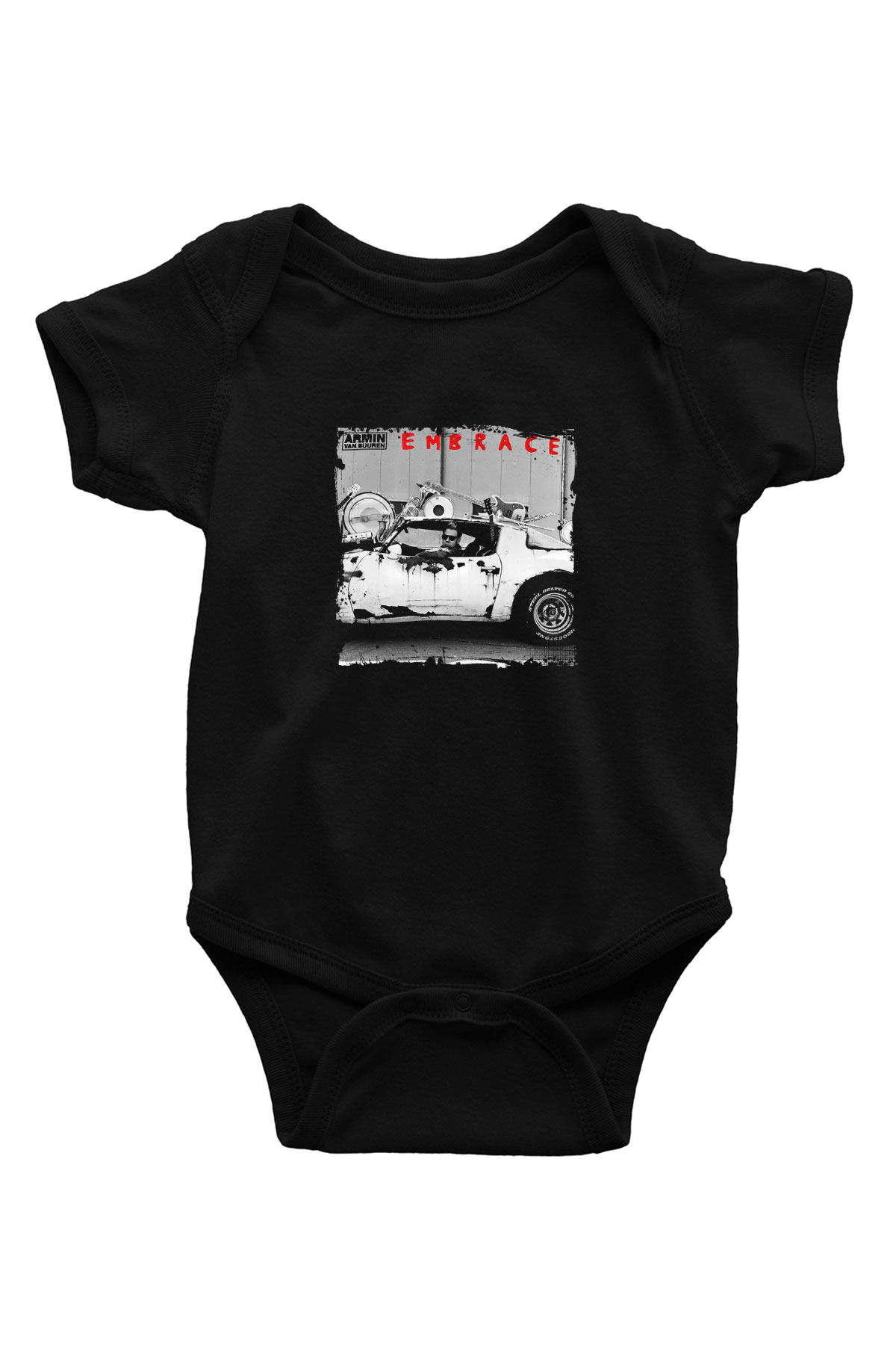 Armin Van Buuren Baskılı Unisex Siyah Bebek Body - Zıbın
