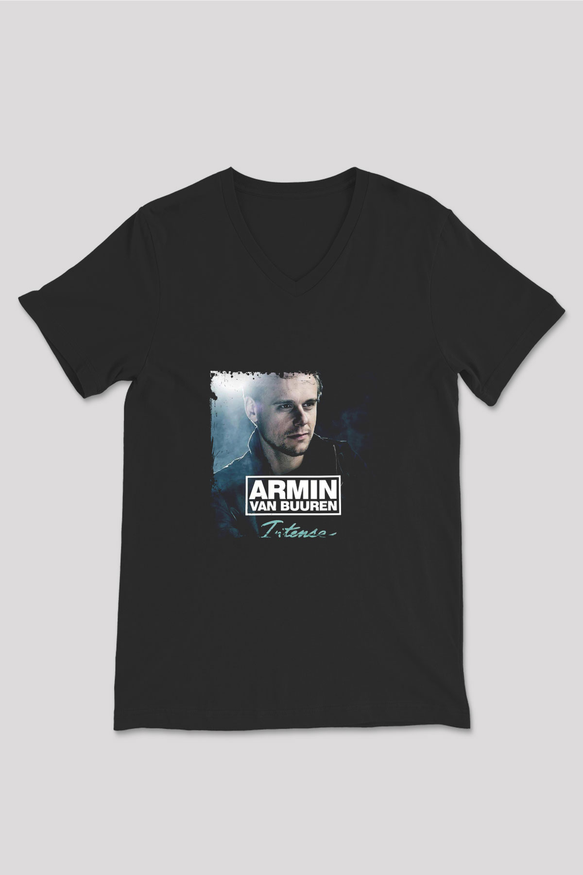 Armin Van Buuren Baskılı Unisex Siyah V Yaka Tişört