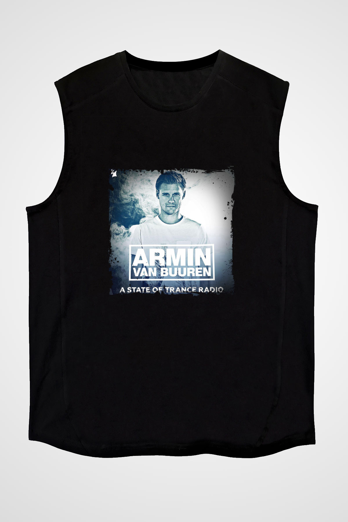 Armin Van Buuren Baskılı Unisex Siyah Kolsuz Tişört