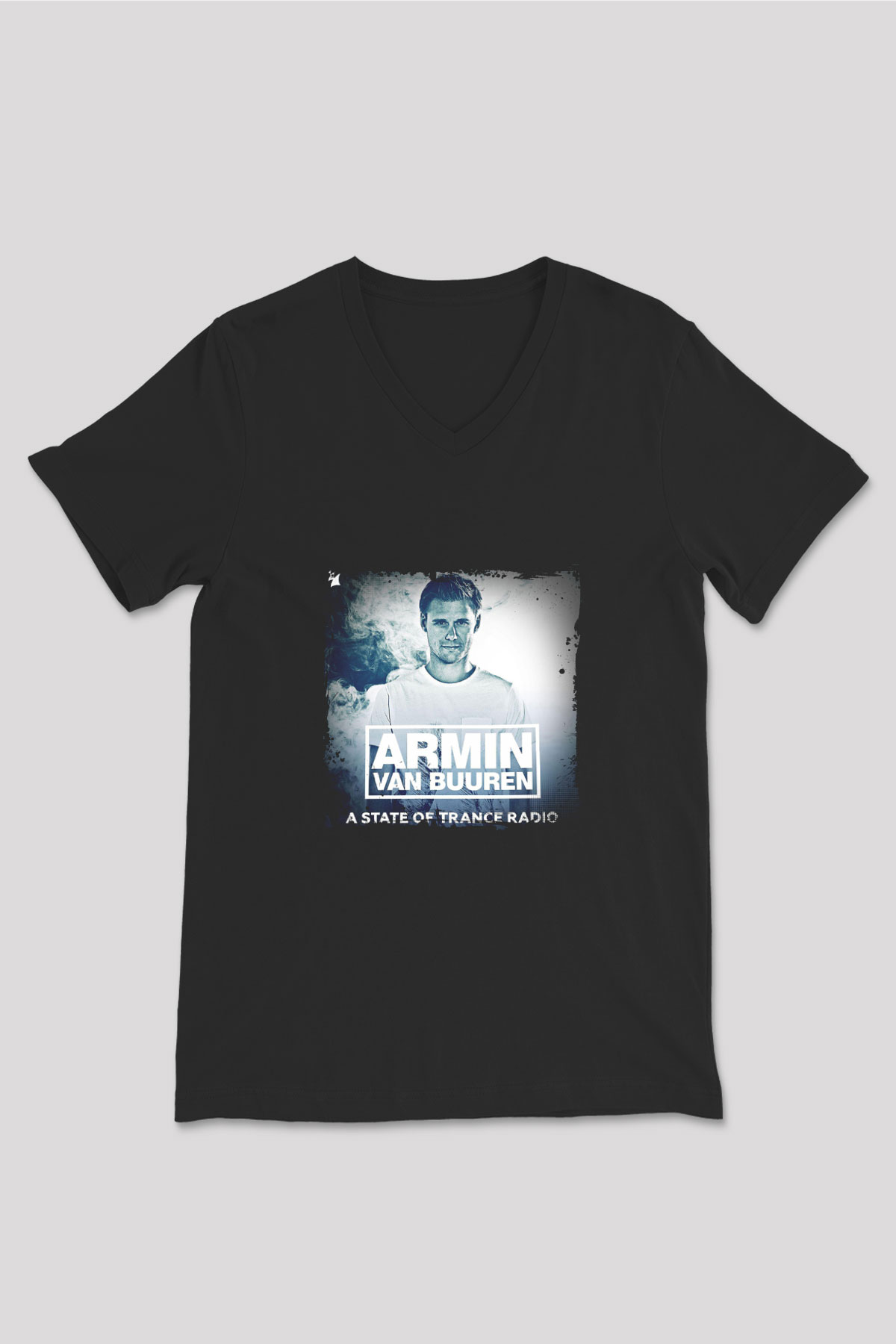 Armin Van Buuren Baskılı Unisex Siyah V Yaka Tişört