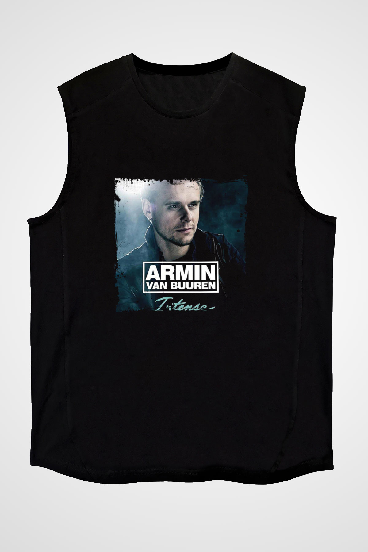 Armin Van Buuren Baskılı Unisex Siyah Kolsuz Tişört