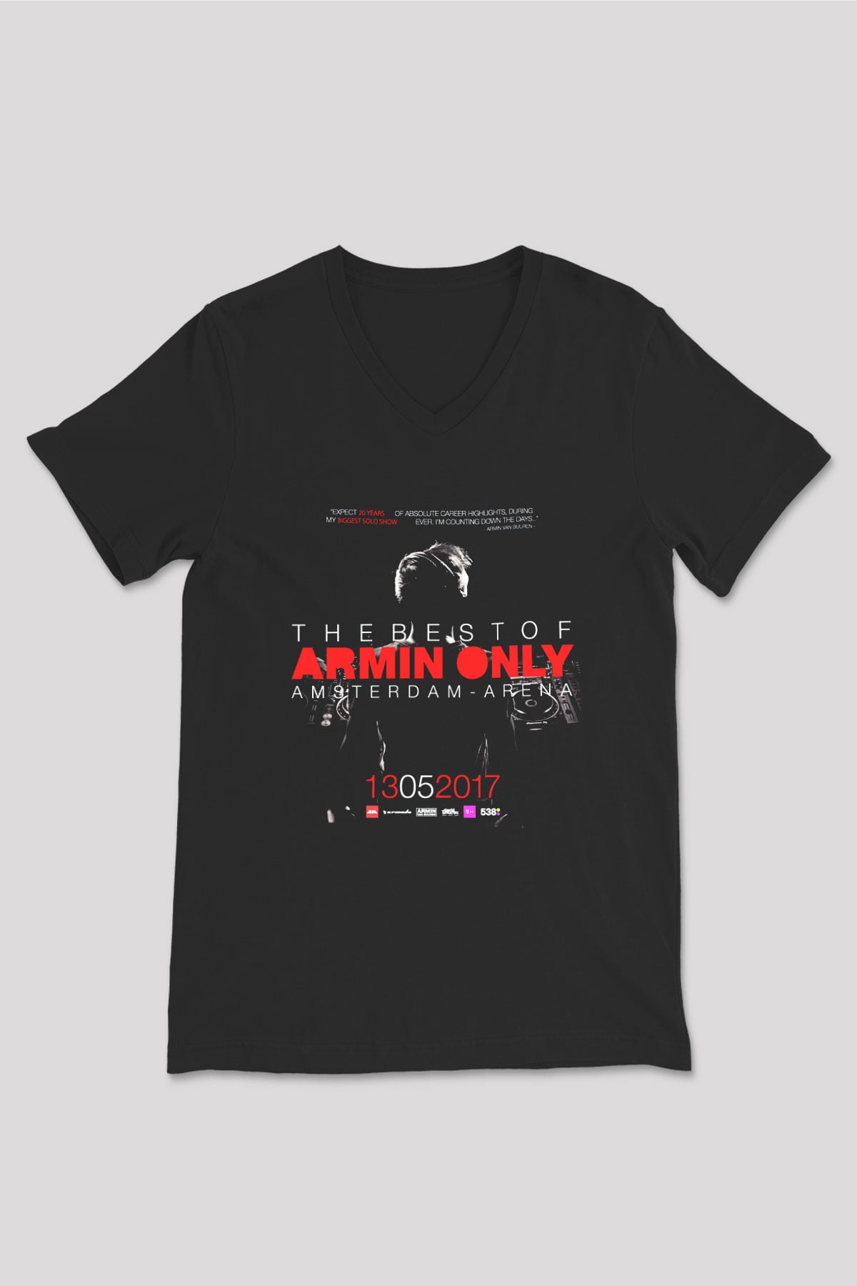 Armin Van Buuren Siyah Unisex V Yaka Tişört T-Shirt