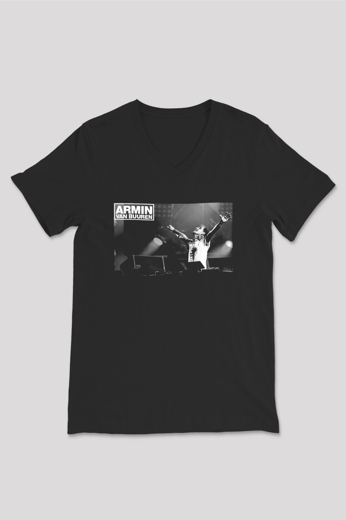 Armin Van Buuren Siyah Unisex V Yaka Tişört T-Shirt