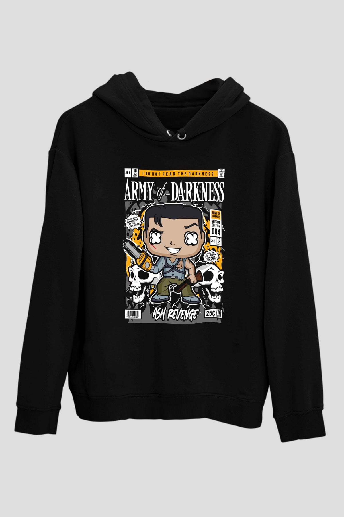 Army Of Darkness Baskılı Unisex Siyah Hoodie