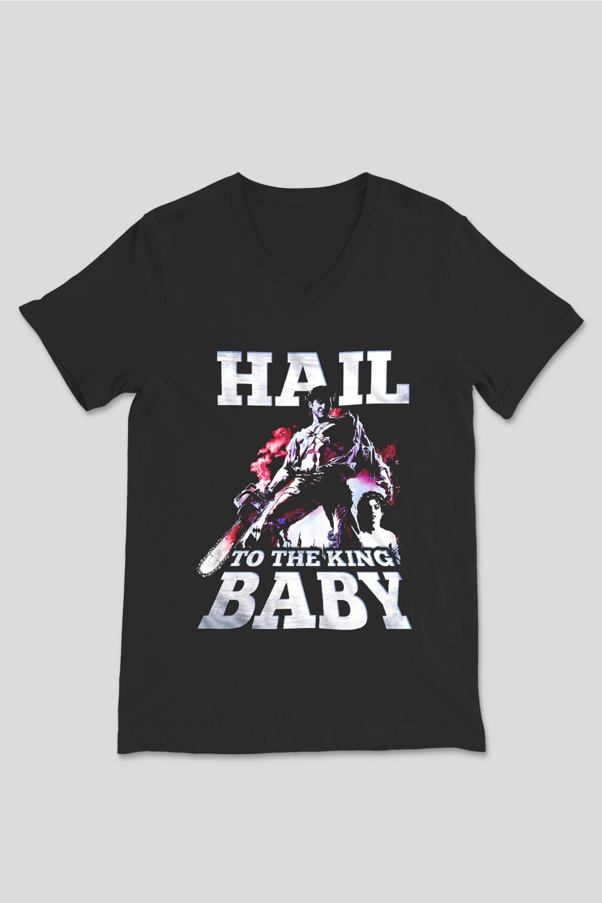 Army of Darkness Siyah Unisex  V Yaka Tişört
