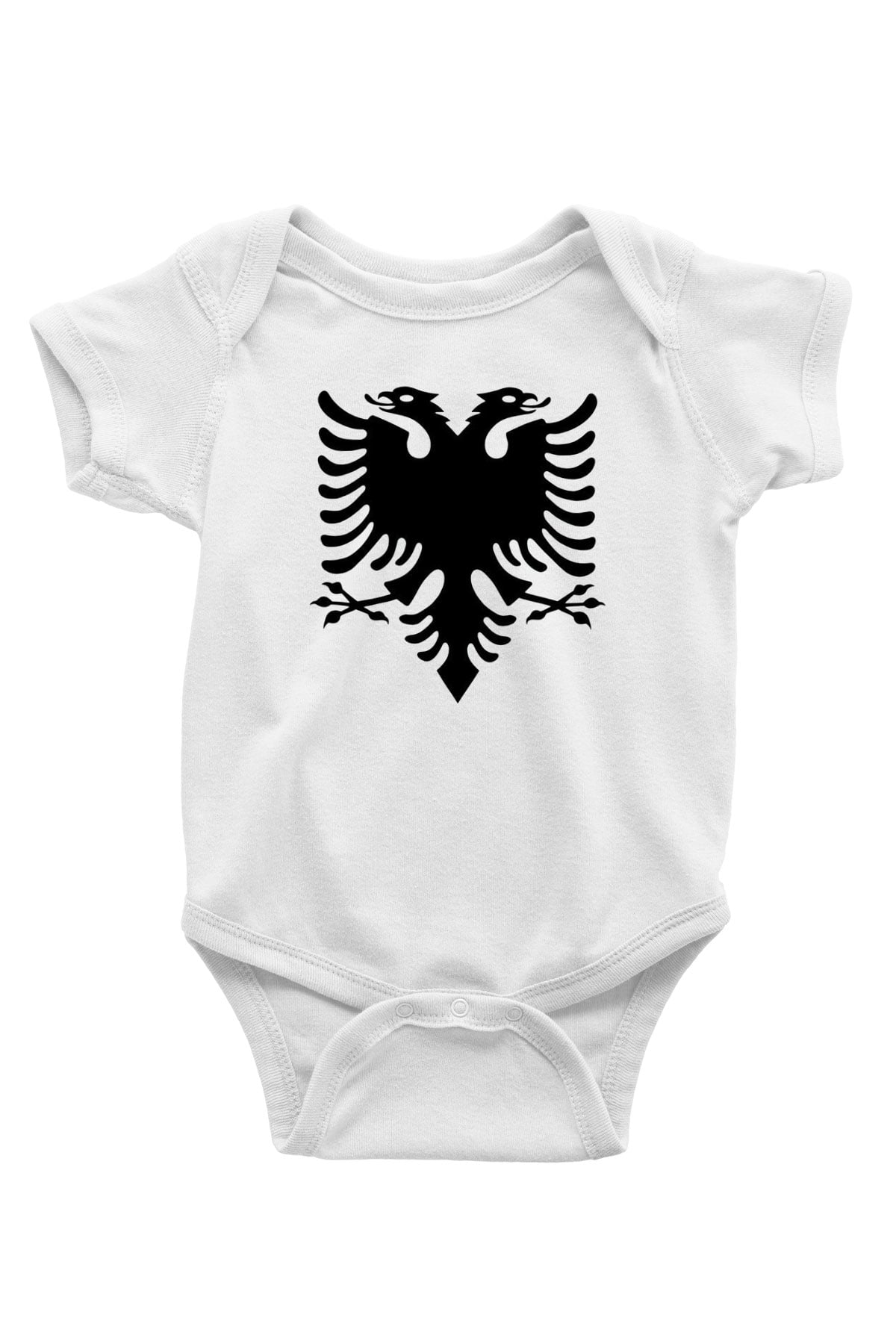 Arnavutluk Baskılı Beyaz Unisex Bebek Body - Zıbın